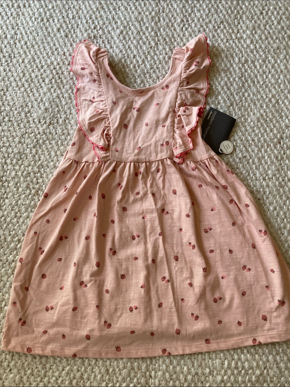 NWT 100% Cotton strawberry Gerber Pink Floral Ruffle Sundress